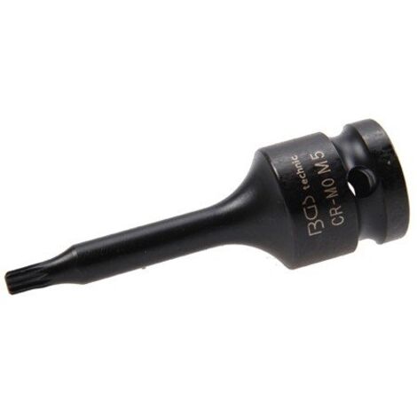 BGS Kraft-Bit-Einsatz Antrieb Innenvierkant 12,5 mm (1/2&quot) Innenvielzahn (für XZN) M5 - 5482-M5