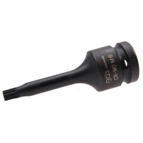 BGS Kraft-Bit-Einsatz Antrieb Innenvierkant 12,5 mm (1/2") Innenvielzahn (für XZN) M6 - 5482-M6