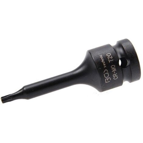 BGS Kraft-Bit-Einsatz Antrieb Innenvierkant 12,5 mm (1/2") T-Profil (für Torx) T20 - 5480-T20