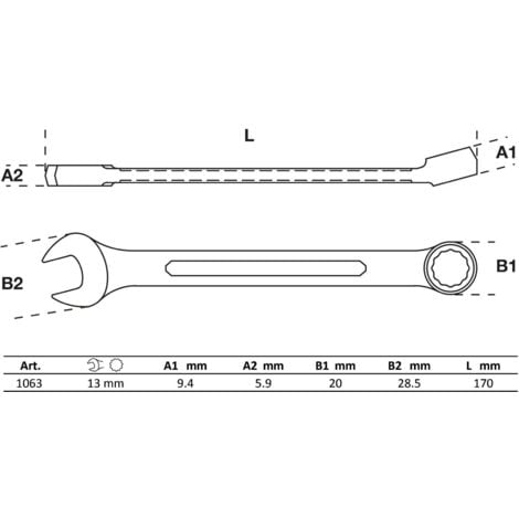 BGS TECHNIC Maul-Ringschlüssel SW 13 mm