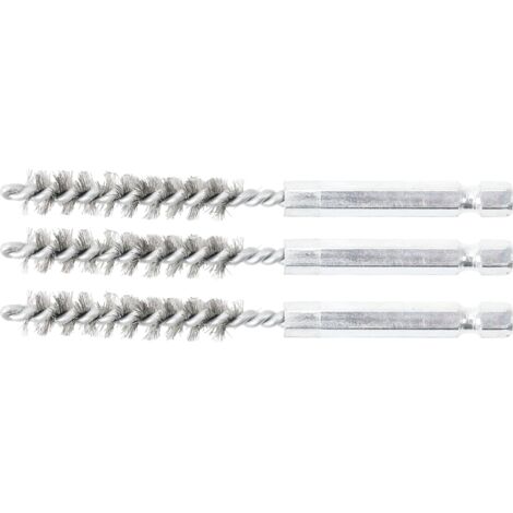 BGS Stahlbürste 9 mm Antrieb Außensechskant 6,3 mm (1/4&quot) 3tlg. - 3078-9-S