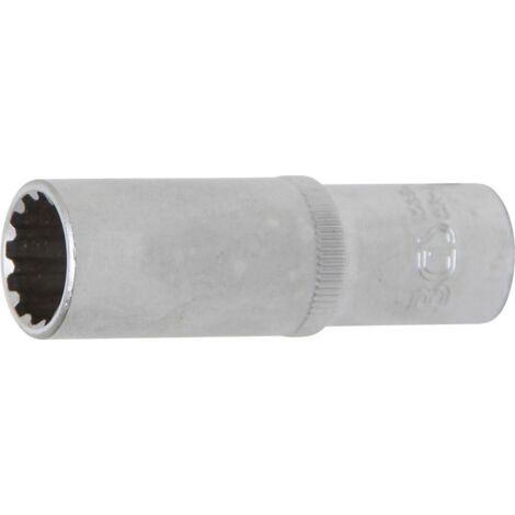 BGS Steckschlüssel-Einsatz Gear Lock tief Antrieb Innenvierkant 10 mm (3/8&quot) SW 14 mm - 10354