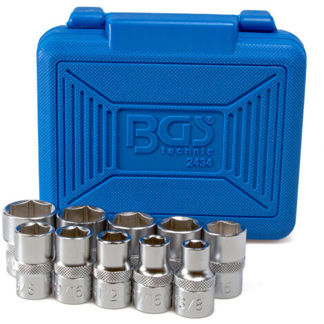 BGS - Steckschlüssel-Einsatz-Satz Sechskant  Antrieb Innenvierkant 12,5 mm (1/2") - 2434