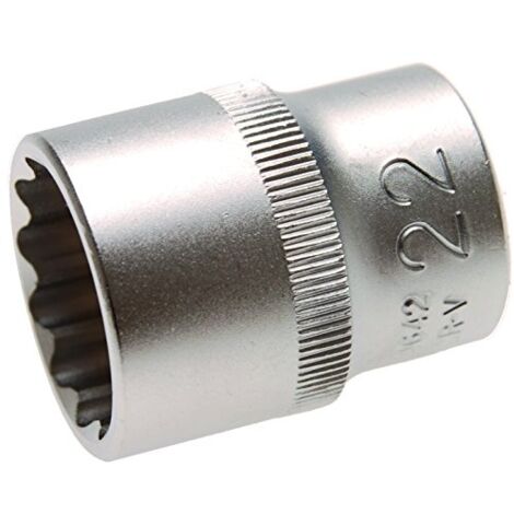 BGS Steckschlüssel-Einsatz Zwölfkant Antrieb Innenvierkant 12,5 mm (1/2") SW 22 mm - 10642