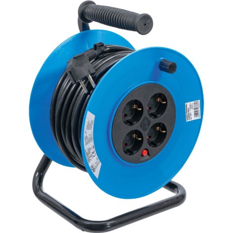 BGS Tambour de câble 25 m 3x1,5 mm² 4 prises IP 20 3000 W - 3361