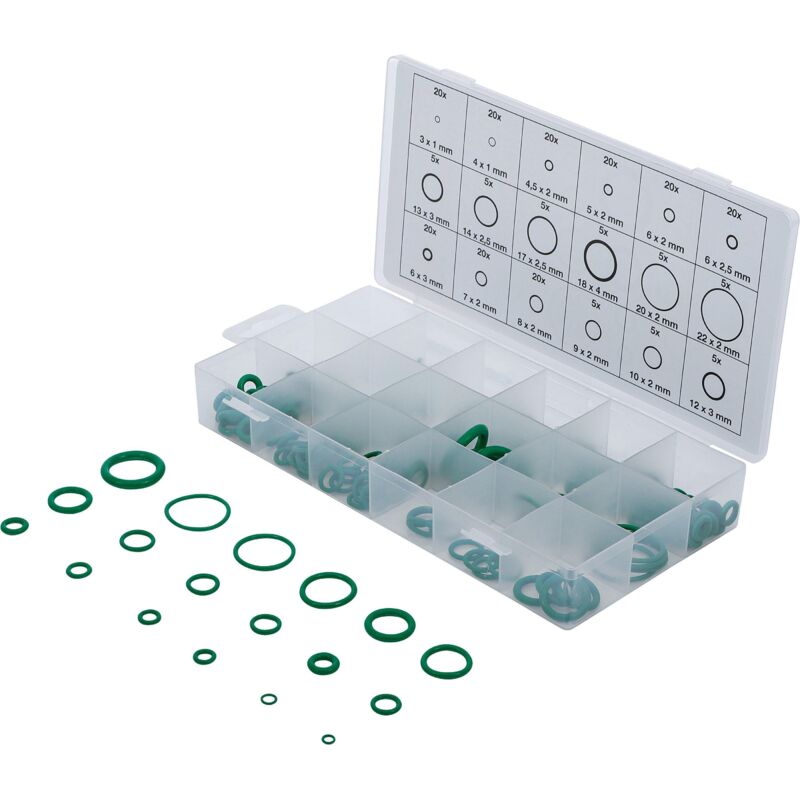 Bgs Technic - 225 joints de climatisation verts hnbr en assortiment de 3 à 22 mm