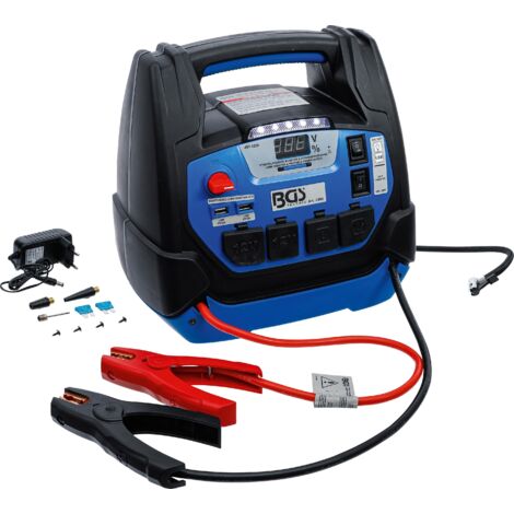 Bgs Technic – Aide au démarrage multifonctions 18 Ah – Courant de crête 1250 A – Chargeur USB 5V/2A – Compresseur intégré 10,3 bar - 5-en-1