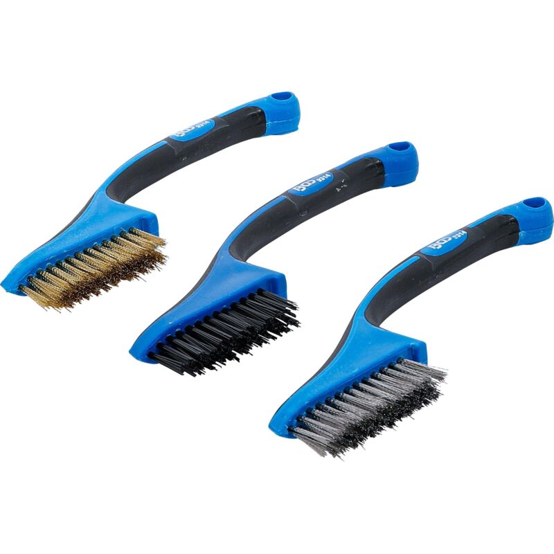 Assortiment De Brosses Nylon, Laiton, Acier Inoxydable 165 Mm 3 Piéces Bgs 9314