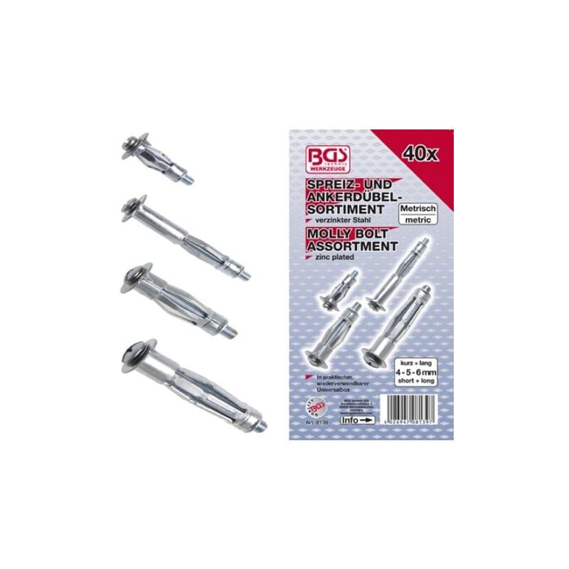 Répandre goupille d'ancrage de gamme, de 40 pc.