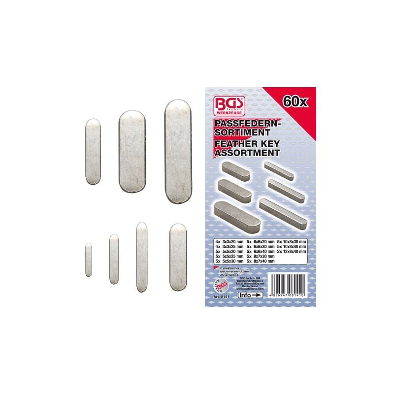Bgs plumes de passe assortiment 60 pièces, bgs 8141