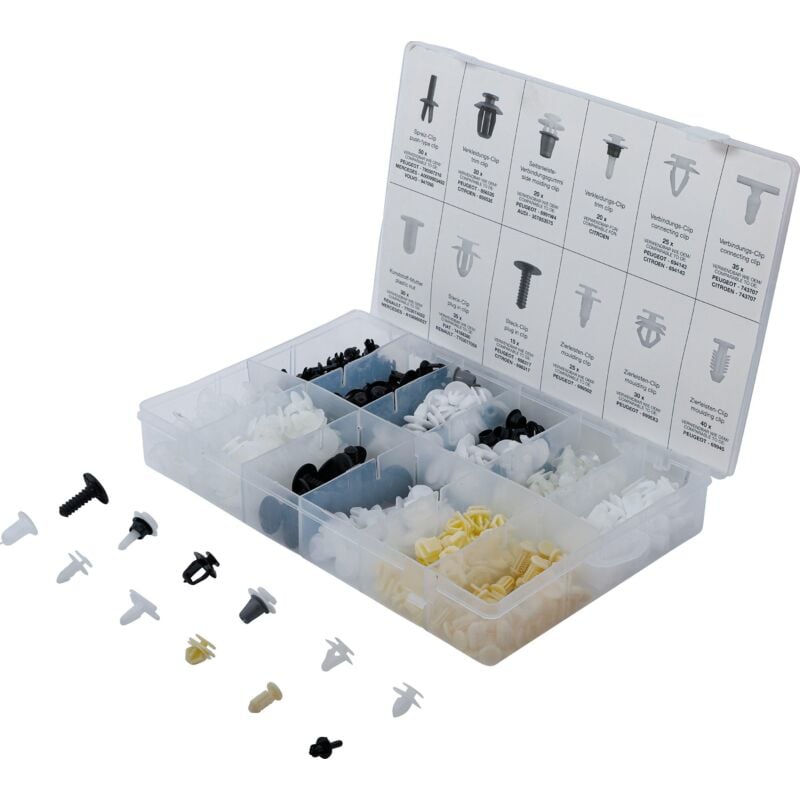 Bgs Technic - Assortiment de clips de fixation automobiles pour Peugeot & Citroën 345 pièces