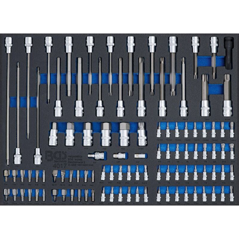 

BGS technic Bandeja para carro 3/3: Puntas y puntas de vaso | 104 piezas