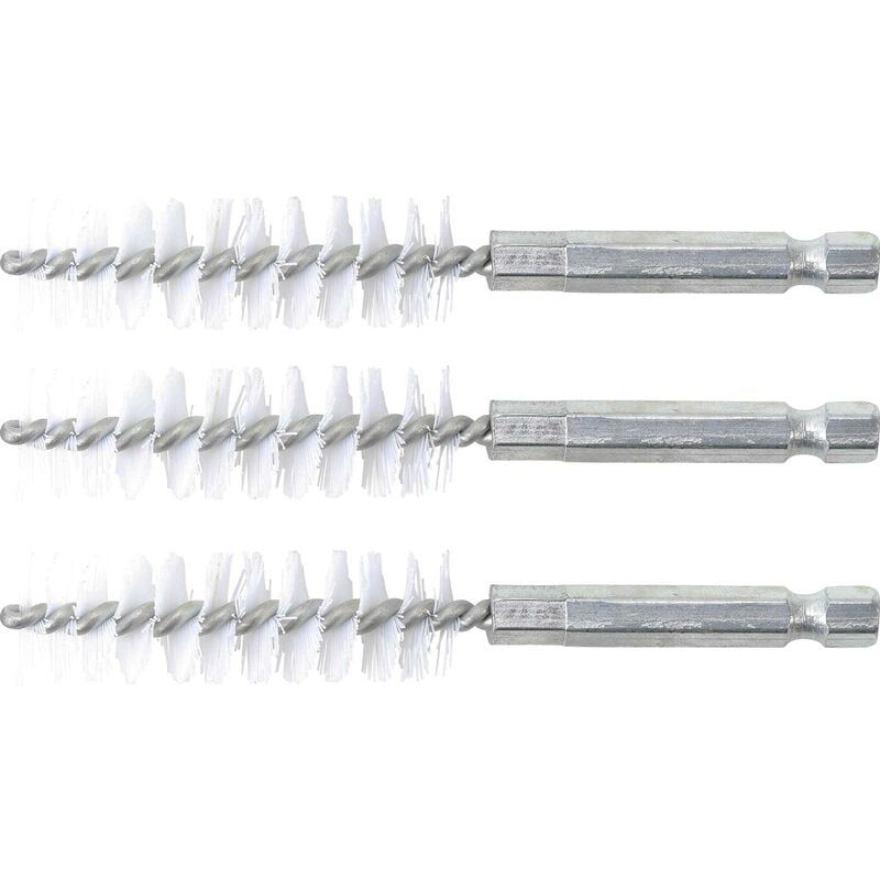 Bgs Technic - brosse plate nylon 15MM 6,3MM (1/4'') 3PIÈCES bgs 3078-15-N