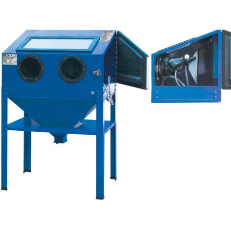 Bgs Technic – Cabine de sablage à air comprimé pro – Pression 4,1-8,6 bar – Sablage avec perles de verre et granulés – Éclairage intégré et filtration