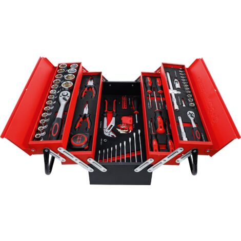 Bgs Technic – Caisse à outils métallique 86 pièces – Compartiments modulables pour visibilité optimale – Acier, inserts en mousse EVA – Poids 10,3 kg