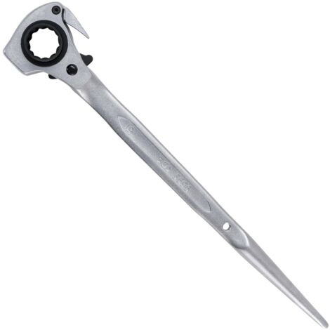 Bgs Technic – Clé 4 en 1 pour échafaudage – Acier chrome-vanadium – Douilles 19 et 22 mm – Longueur 312 mm – Pied de biche repliable - CLE 4 EN