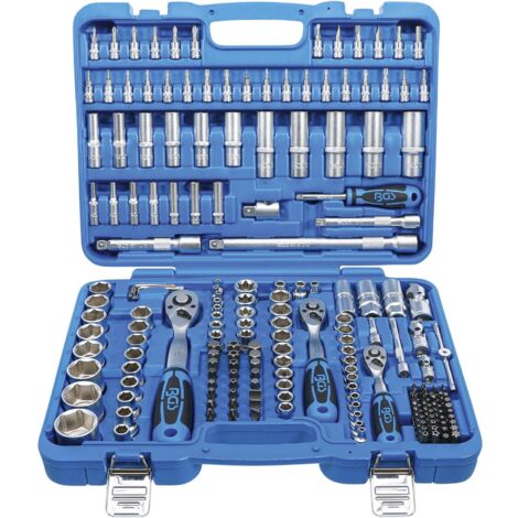 Bgs Technic – Coffret cliquet et douilles 192 pièces – 3 tailles de cliquet 1/2, 3/8, 1/4 – Douilles profondes et Torx – Pour professionnels