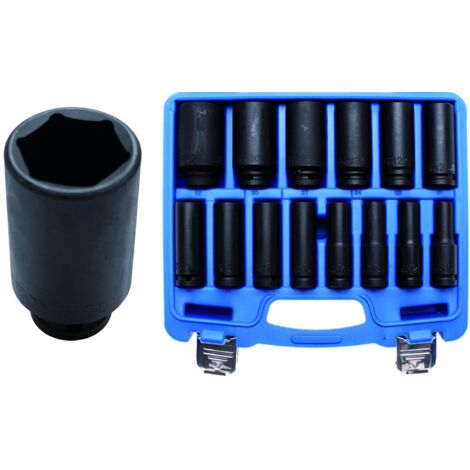 Bgs Technic – Coffret de 14 douilles à chocs profondes 1/2 – Acier chrome-molybdène – Dimensions 10-32mm – Couple jusqu'à 682Nm