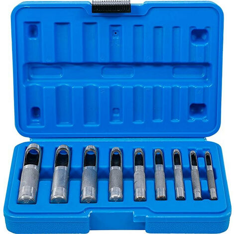 Bgs Technic – Coffret de 9 emporte-pièces ronds 3 à 12 mm – Découpe précise pour cuir, joints et caoutchouc – Fente d'évacuation intégrée