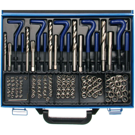 Bgs Technic – Coffret de filets rapportés type helicoil M6 à M14 – Acier inoxydable – 5 dimensions – Pour réparation de filetages abîmés - m14x125