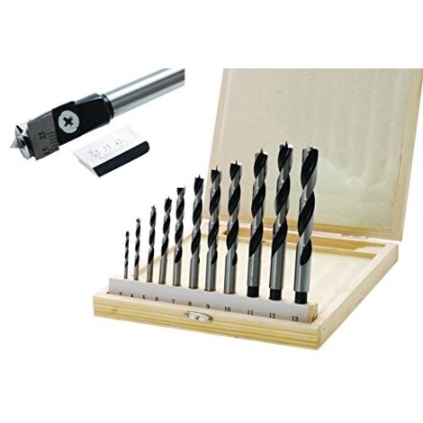 Bgs Technic – Coffret de forets à bois pour perceuse – 13 pièces – Forets à centrer réglables Ø 3-45mm – 50403