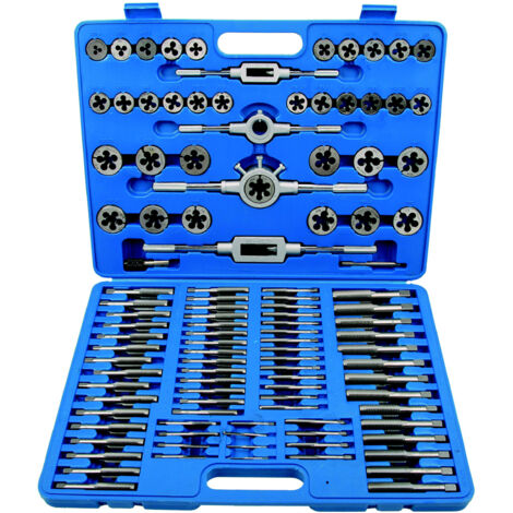 Bgs Technic – Coffret tarauds et filières 110 pièces en acier tungstène – Filetages fins et spéciaux M2 à M18 – Pour applications mécaniques