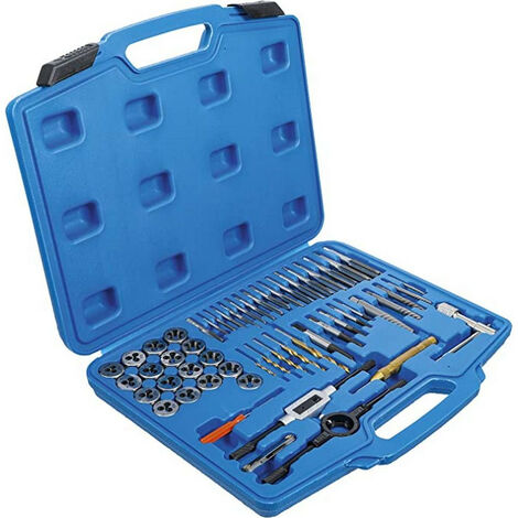 Bgs Technic – Coffret tarauds et filières 17 pièces – Acier au carbone – Pour cotes impériales – Tourne à gauche réglable – Extracteurs de vis inclus