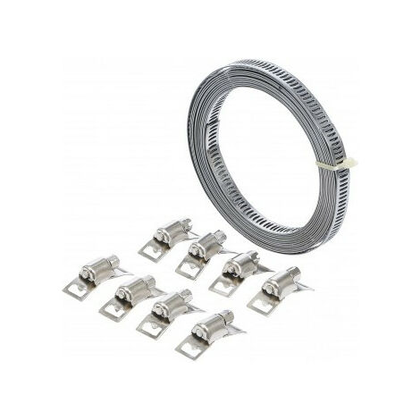 Bgs Technic – Collier de serrage sans fin 3m – Largeur 8mm – Assortiment de 8 verrous avec vis 6 pans – Pour grands diamètres