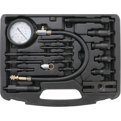 Bgs Technic – Compressiomètre pour moteur diesel – Kit 17 pièces avec adaptateurs – Plage de mesure 0-70 bar – Tuyau flexible 450mm