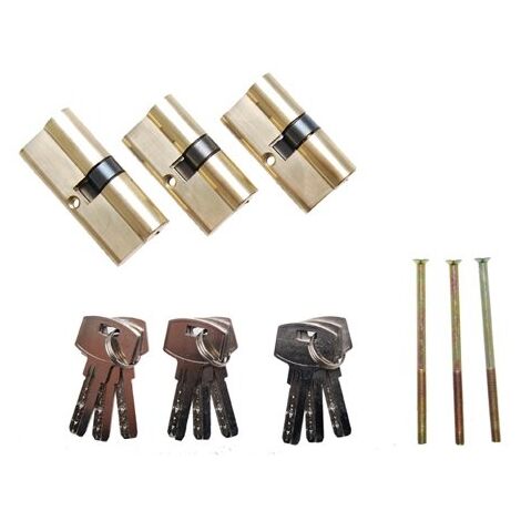 Bgs Technic – Cylindre de serrure en laiton 60mm et 70mm – 9 clés à fermeture directe – Sécurité renforcée pour applications lourdes