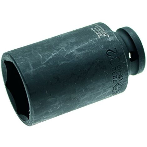 BGS TECHNIC - DOUILLE À CHOC 32 MM 1/2'' LONGUE HEXAGONALE