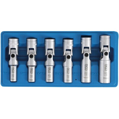 Bgs Technic – Douilles articulées pour bougies de préchauffage – 6 pièces – Acier chrome-vanadium – Longueur 75/80 mm – Entraînement hexagonal 10 mm