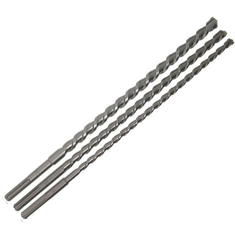 Bgs Technic – Ensemble de 3 forets longs SDS-MAX 600 mm – Carbure de tungstène – Diamètres 16/20/26 mm – Pour perçage béton armé