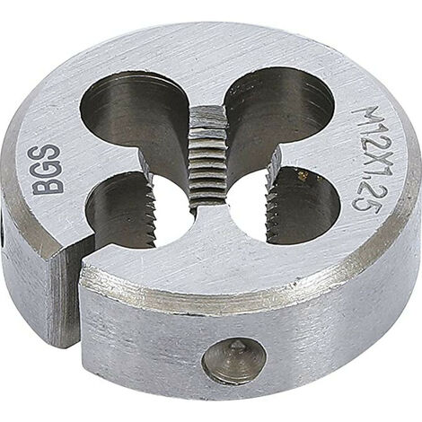 Bgs Technic – Filière M12 x 1.25 – Pas de vis standard – Ø extérieur 38.1 mm – Épaisseur 12 mm – Acier spécial GCr15 pour filetages propres