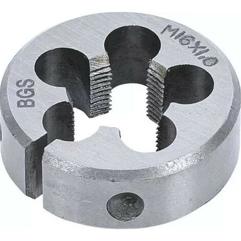 Bgs Technic – Filière M16 x 1.00 x 38 pour filetage métrique pas standard – Acier GCr15 – Ø extérieur 38.1 mm – Épaisseur 12 mm