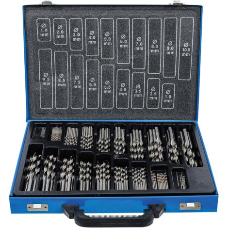 Bgs Technic – Foret à métaux HSS 1 - 10 mm 170 pièces – Cassette métallique – Roulettes rectifiées pour performance – 1995 - 170pcs