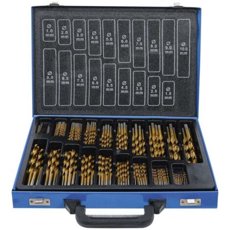 Bgs Technic – Foret hélicoïdal HSS nitruré au titane 1-10 mm – 170 pièces – Pour perçage précis dans divers matériaux – 1994 - 170pcs
