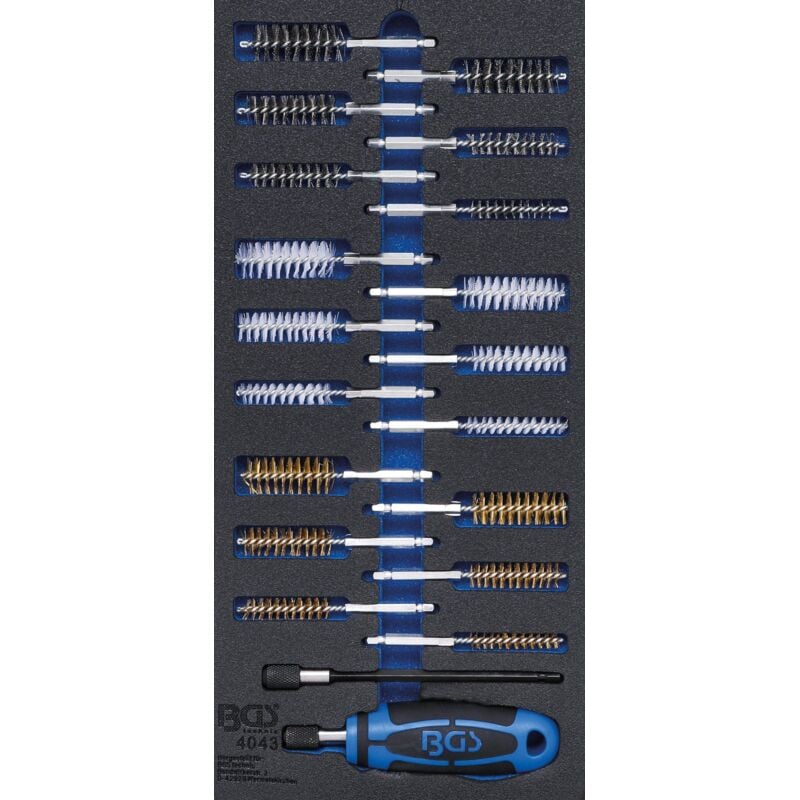 Bgs Technic - Insert de servante d'atelier 1/3 : Assortiment de brosses 20 pièces