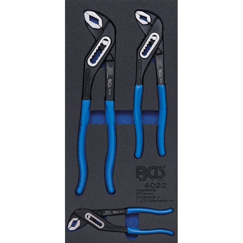 Bgs Technic - Insert de servante d'atelier 1/3 : Clé à pompe à eau 3 pièces