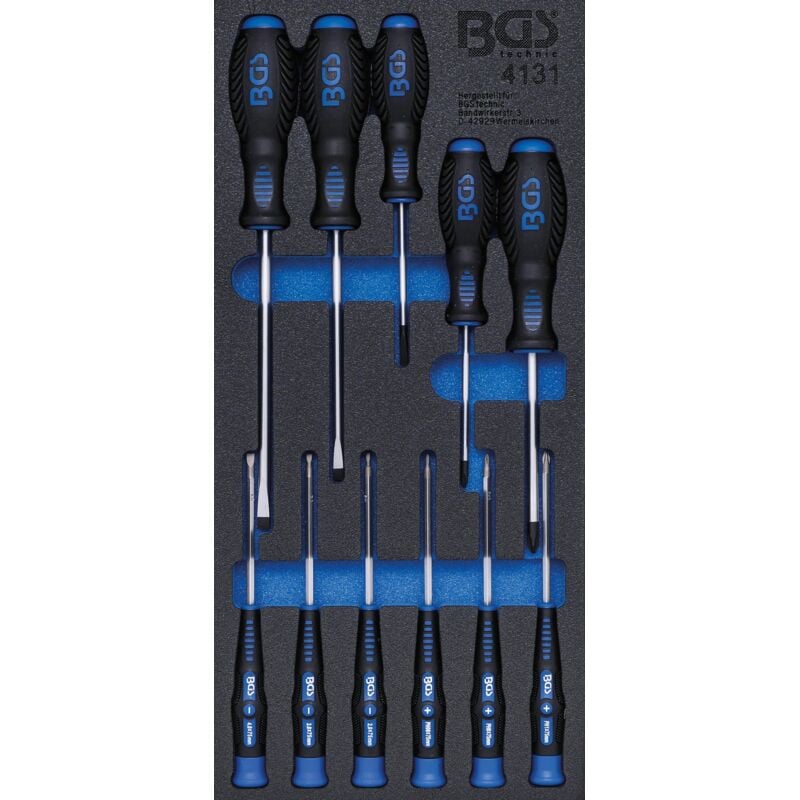 Bgs Technic - Insert de servante d'atelier 1/3 : Jeu de tournevis 11 pièces