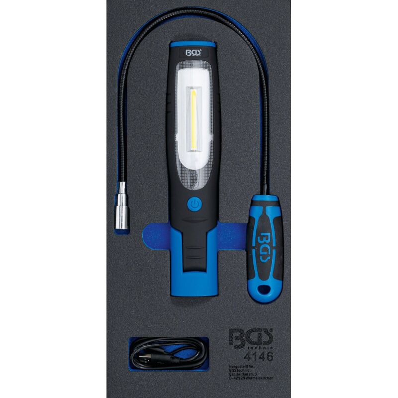Bgs Technic - Insert de servante d'atelier 1/3 : Lampe à main et lampe magnétique 3 pièces