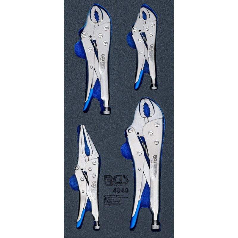 Insert de servante d'atelier 1/3 : Pinces-étaux 4 pièces