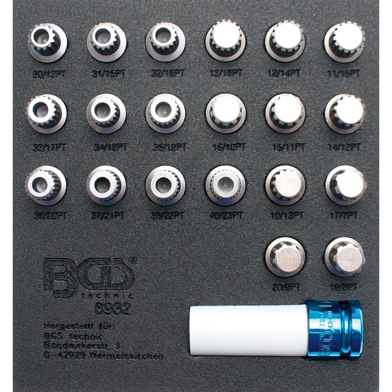 Insert de servante d'atelier 1/6 : Jeu d’outils pour écrous antivol pour BMW 21 pièces