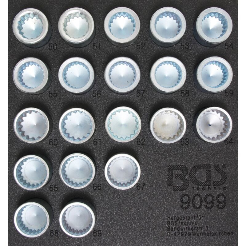 Insert de servante d'atelier 1/6 : Jeux d'écrous de roue pour Porsche et vw Touareg 20 pièces