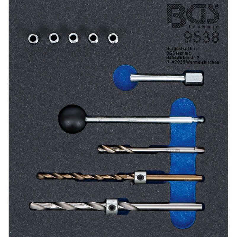 Bgs Technic - Insert de servante d'atelier 1/6: Kit de réparation de filetages pour vis de fixation d'injecteur 10 pièces