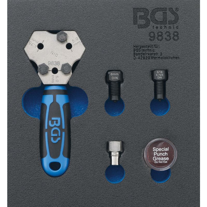 Bgs Technic - Insert de servante d'atelier 1/6 : Presse à collets din 4,75/5/6 mm