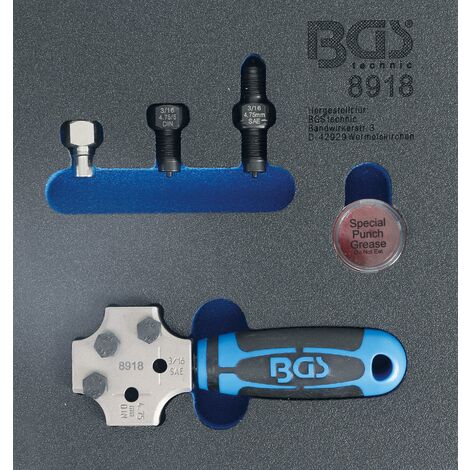 BGS technic Insert de servante d'atelier 1/6 : Presse à collets | SAE et DIN 4,75 mm (3/16")