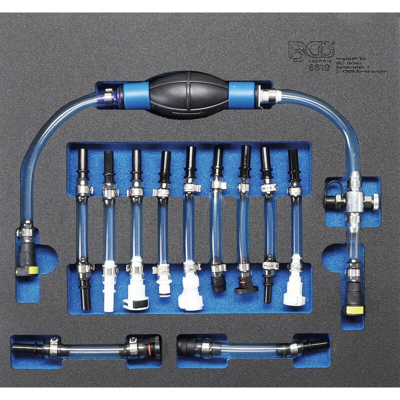 Bgs Technic - Insert kit de purge avec pompe d'amorçage basse pression diesel pour Ford, psa, Opel, Fiat, Rover, Land Rover, Renault, Mercedes-Benz