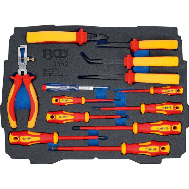 Bgs Technic - Insert pour Art. BOXSYS1 & 2 : Jeu de pinces / tournevis d'électricien vde 13 pièces