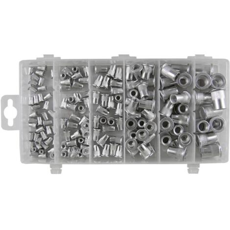 Bgs Technic – Inserts filetés aluminium – Assortiment de 150 inserts de 3 à 10 mm – Pour vissage sur tôles et matériaux fins